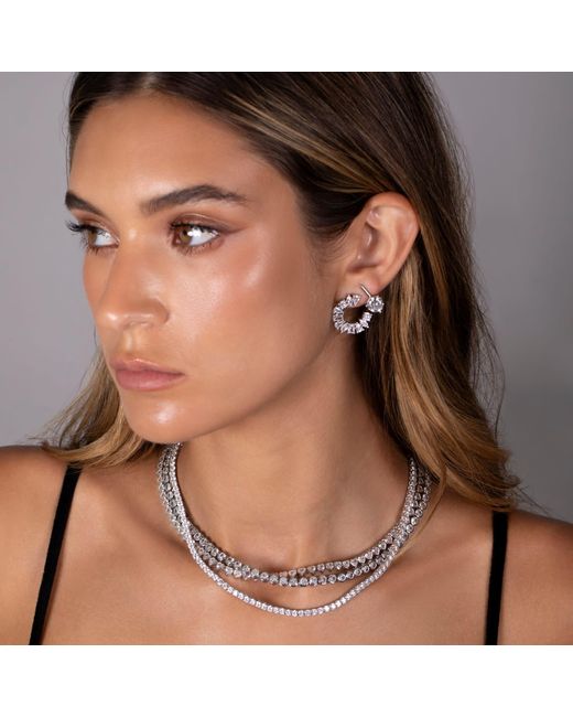 SHYMI Metallic Multi Shape Statement Earrings
