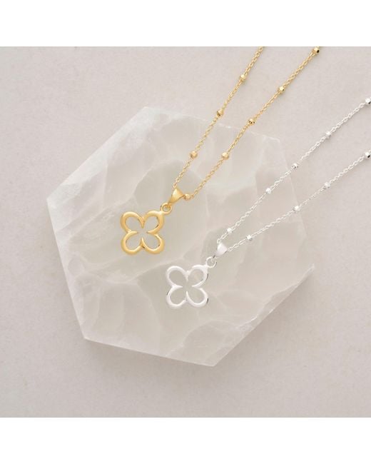 Nellou Jewellery Metallic Clover Necklace Sterling