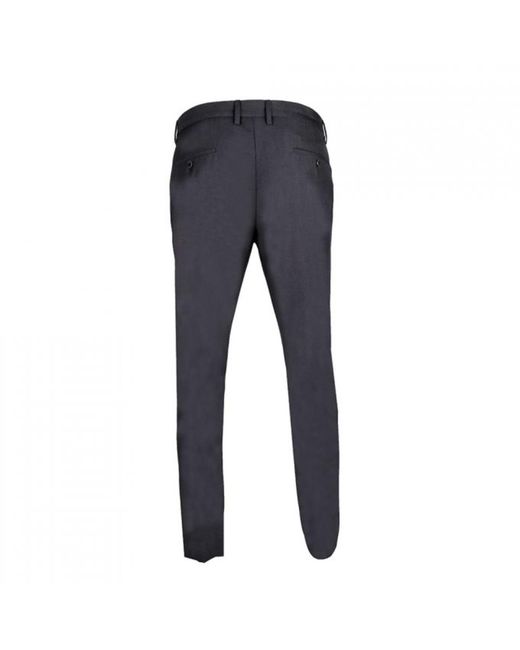 DAVID WEJ Gray Neutrals Aldo Plain Smart Trousers With Belt Loops – Charcoal for men