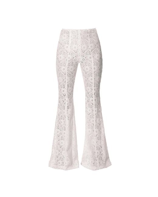 AGGI by HALEWSKI Gray Adley Off Lace Flared Pants