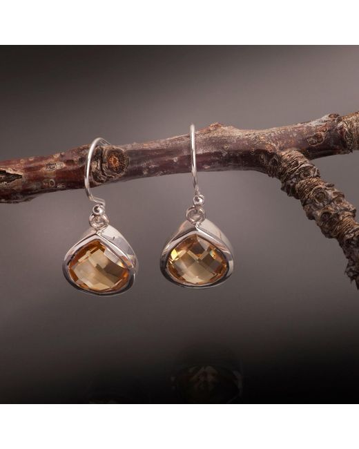 The Jewellery Store London Metallic Pear-Shaped Citrine Earrings