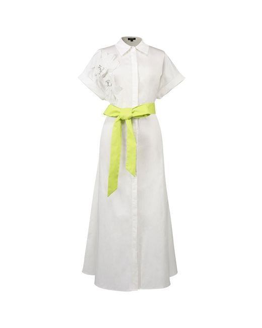 Smart and Joy White Minimalist Shirt Dress And Contrasted Belt