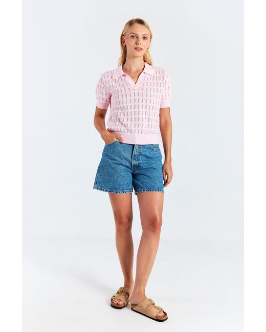 Brodie Cashmere Pink Scallop Trim Pretty Polo