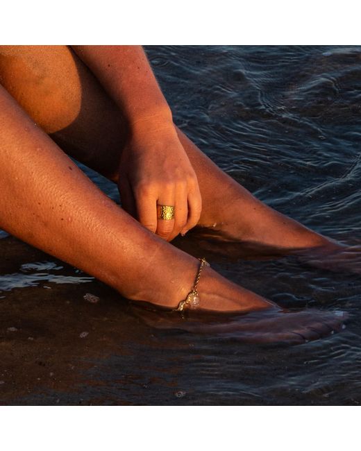 Glassy Metallic Skumbølge Anklet