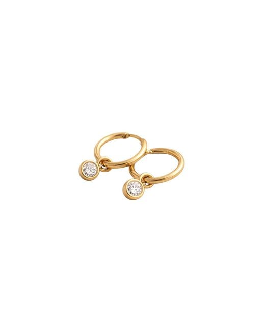 Lily Flo Jewellery Metallic Aurora Round Diamond Bezel Hoop Earrings