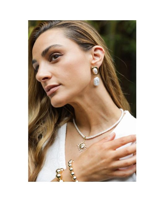 Jordan Road Jewelry Mallorca Pearl Drop Earrings in Metallic | Lyst
