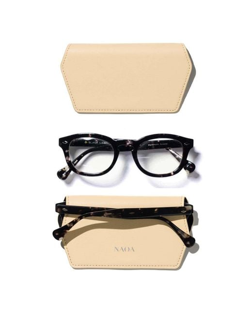 Naoa Black Neutrals Slim Glasses Case Cream
