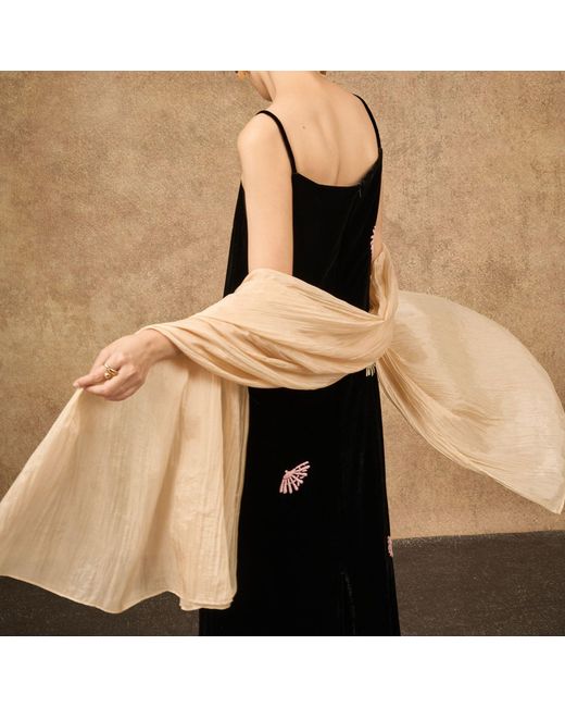 Silk and Bears Natural Champagne Silk Scarf – Hand-Dyed Mulberry Silk Shawl, Wedding & Bridesmaid Wrap