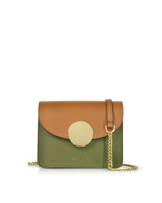 Le Parmentier Green New Ondina Mini Color Block Shoulder Bag