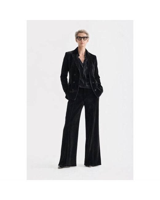 Julia Allert Black Retro Co-Ord Set – Jacket & Wide-Leg Trousers Velvet