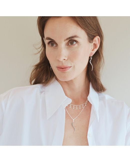 Linda Fiore Metallic Swirl Necklace & Cz