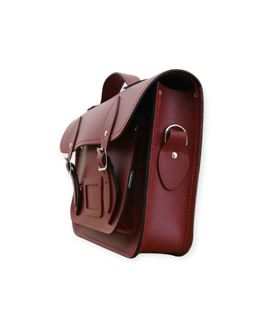 Zatchels Red Oxblood Handmade Leather Satchel 13 Inch
