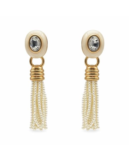 Michael Nash Jewelry Metallic Grace Mother Of Pearl Resin Earrings With Pearl Removable Drop