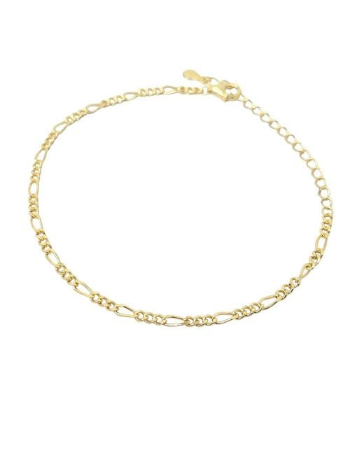 Harfi Metallic Plated Everyday Figaro Chain Stacking Bracelet