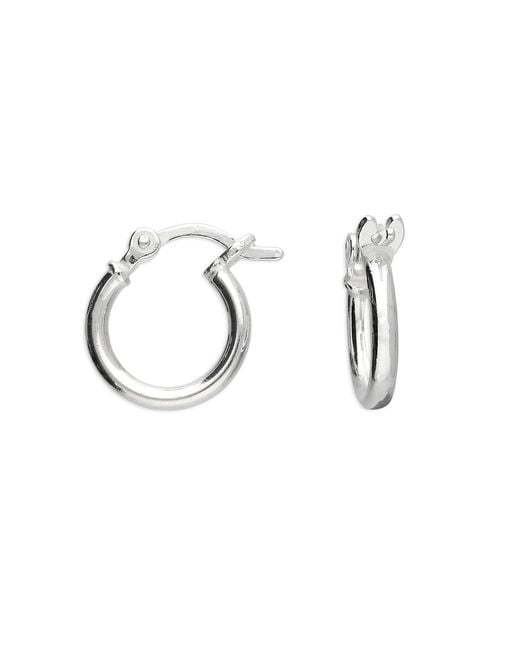Harfi Metallic Sterling Sleeper Creole-Hinged Huggie Hoop Earrings