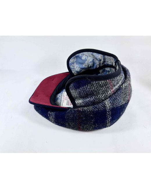 Dasmarca Hats Red Aaron Harris Tweed Wool Cap With Earflaps for men