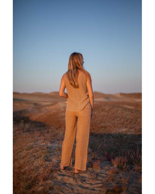 SALANIDA Natural Sole Linen Beach Pants Caramel