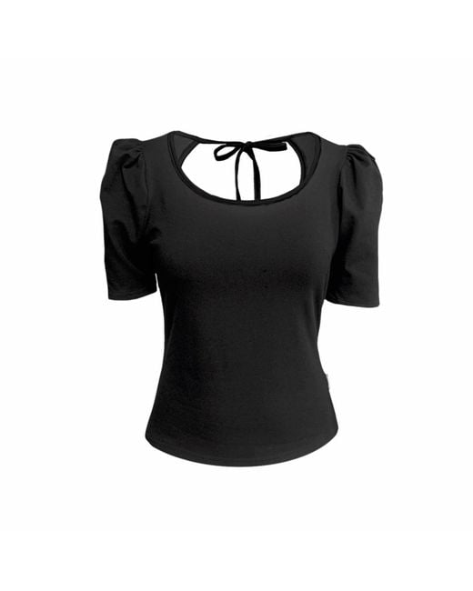 Frock Tales Black Belle Top With Scoop Neck