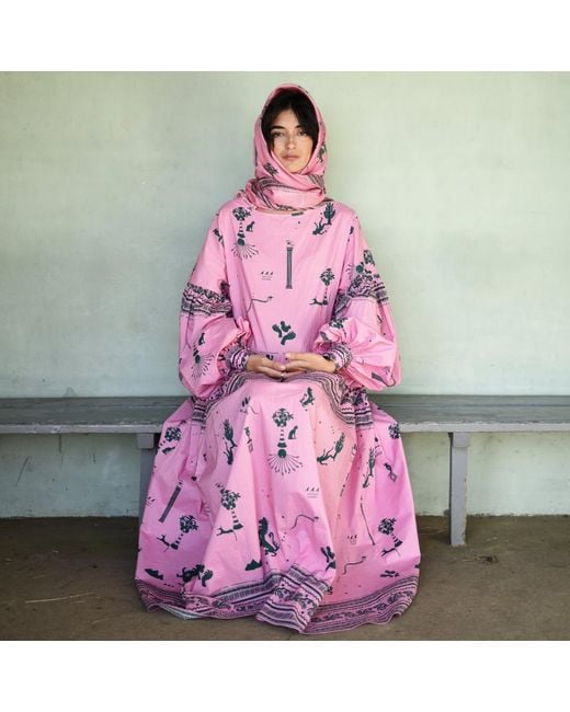 Klements Silk Scarf In Ancient Hearts Pink
