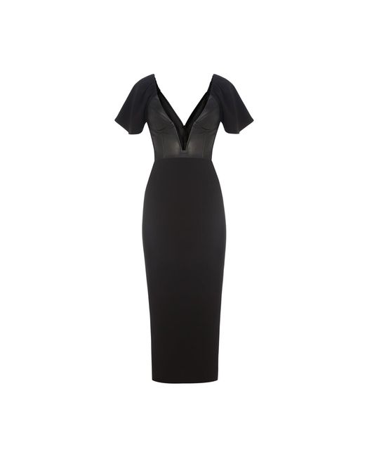 The Gt Atelier Black Leather Corset Dress