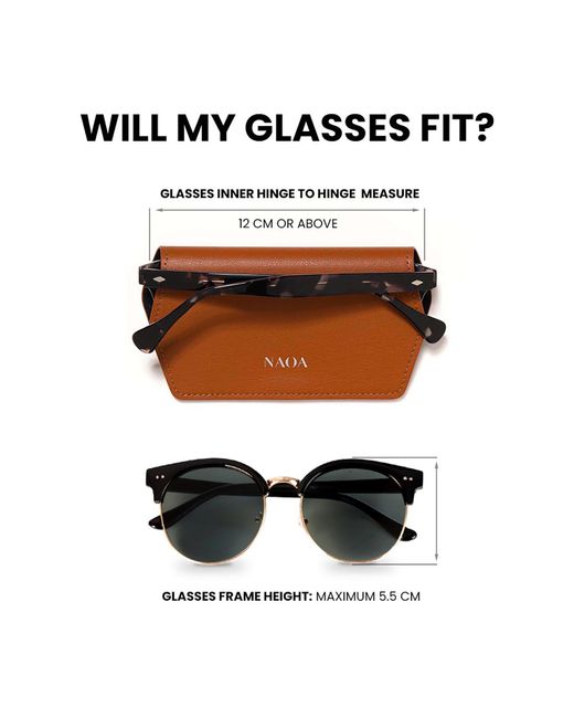 Naoa Brown Slim Glasses Case Cognac