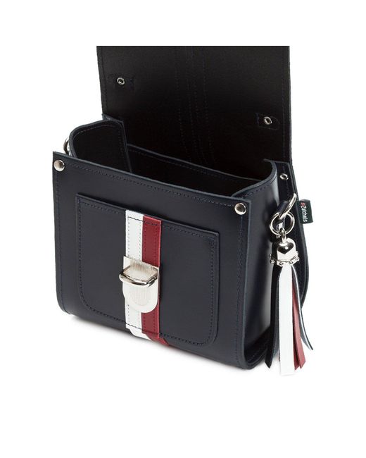 Zatchels Blue Handmade Crossbody Leather Sugarcube Plus
