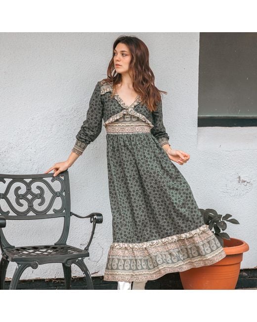 LAtelier London Green Brooklyn Floral Midi Dress
