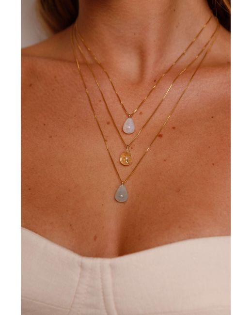 Katy Faye Metallic Neutrals September Moonstone Necklace