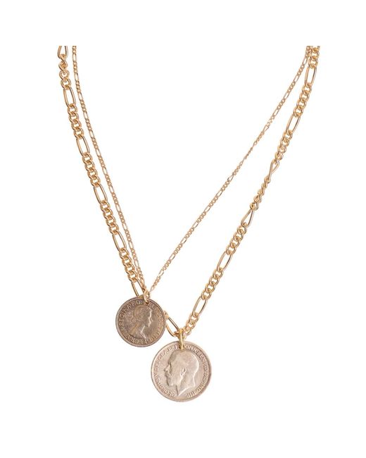 Caramel Vintage Jewellery Metallic Coin Layered Necklace