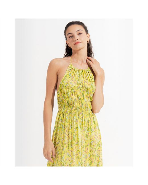 Morrato Bali Yellow Mahrosh Maxi Dress Kashvi Lime Light