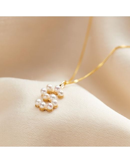 Posh Totty Designs Metallic 9Ct Pearl Initial Charm Necklace