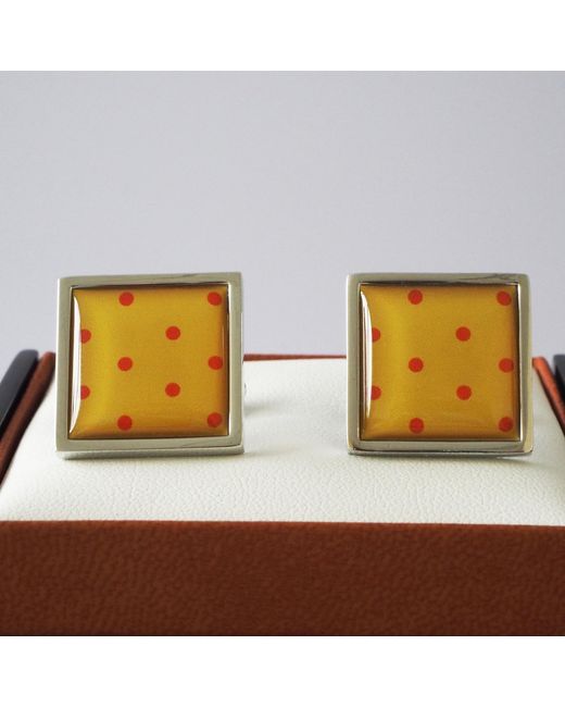 Peper Harow - Made in England Blue Honey Pin Polka Socks & Cufflink Gift Box for men