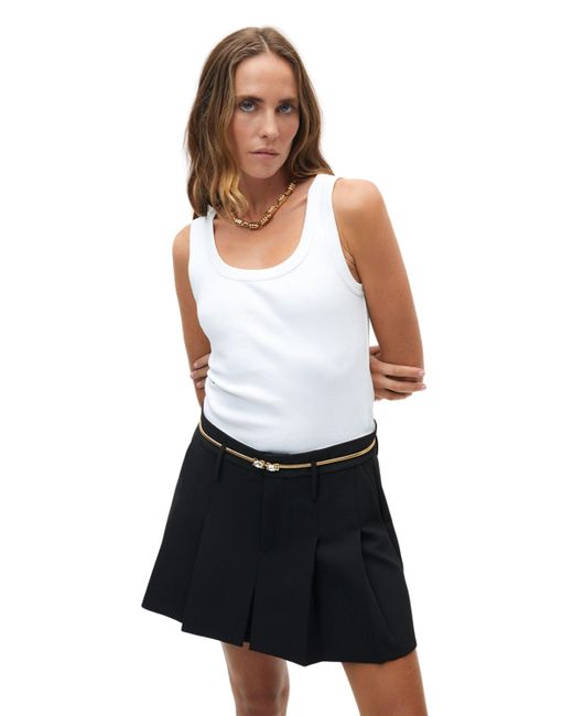 Nocturne Black Pleated Mini Skirt