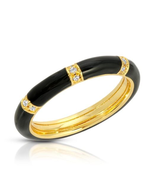 Leeada Jewelry Metallic Lamill Enamel Stacking Ring