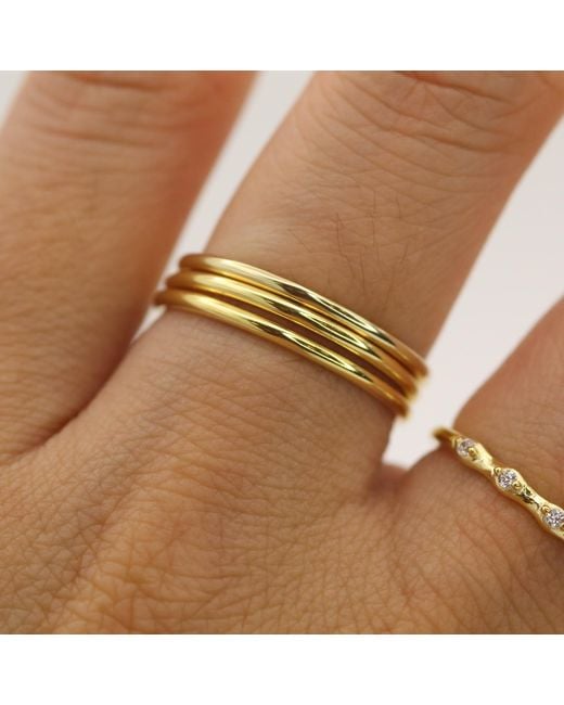VicStoneNYC Fine Jewelry Metallic Simple Thin Solid Ring