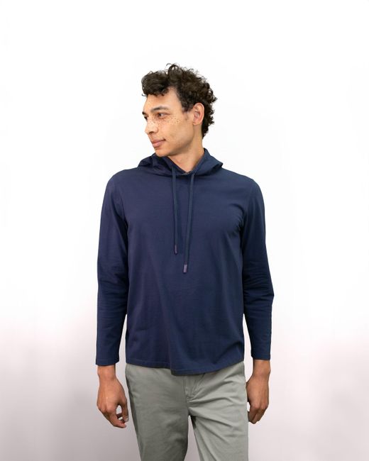 Lords of Harlech Blue Horatio Hoodie for men