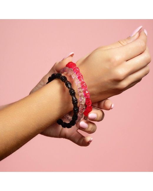Gold & Honey Pink Bamboo Lucite Slip On Bangle Bracelet