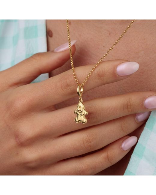 Lily Charmed Metallic Plated Gingerbread Biscuit Charm Necklace
