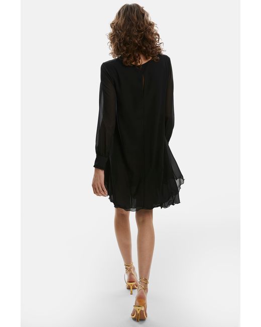 James Lakeland Black Long Sleeve Wave Hem Dress