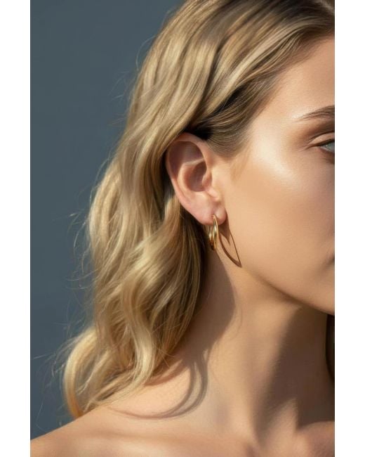 Astor & Orion Metallic Crescent Hoops Medium