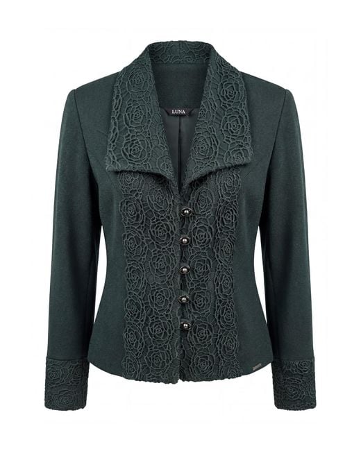 Luna Fashion House Black Tailored Lace Blazer, Jody