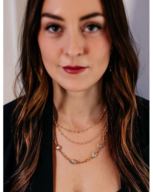 Loni Paul Jewelry Metallic Asymmetrical Quartz Crystal Necklace
