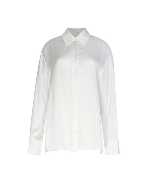 Circular Path White Long Sleeve Oversized Shirt