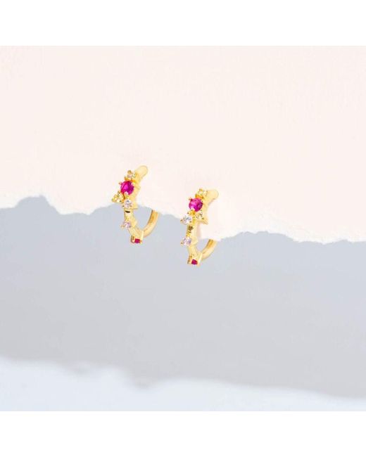 Lavani Jewels Metallic Rose Orchid Flower Hoops