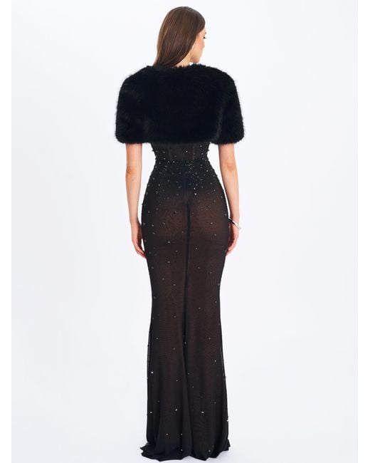 Miss Circle New York Black Kori Faux Fur Micro Bolero