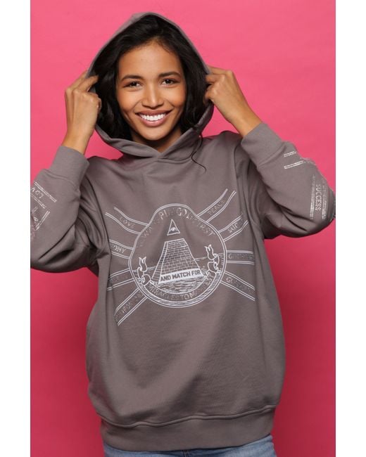 Miracles Manifester Purple God First Affirmation Hoodie With Rhinestone Design