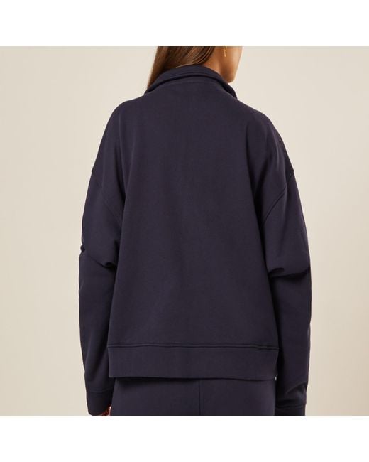 Be Athletica Blue Varsity Athletica Quarter-Zip Sweatshirt