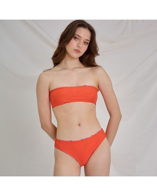 Aulala Paris Blue Summer Blossom Reversible Bandeau Bikini