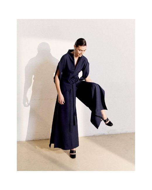 Monosuit Blue Jumpsuit Lea With Pants- Skirt Navy
