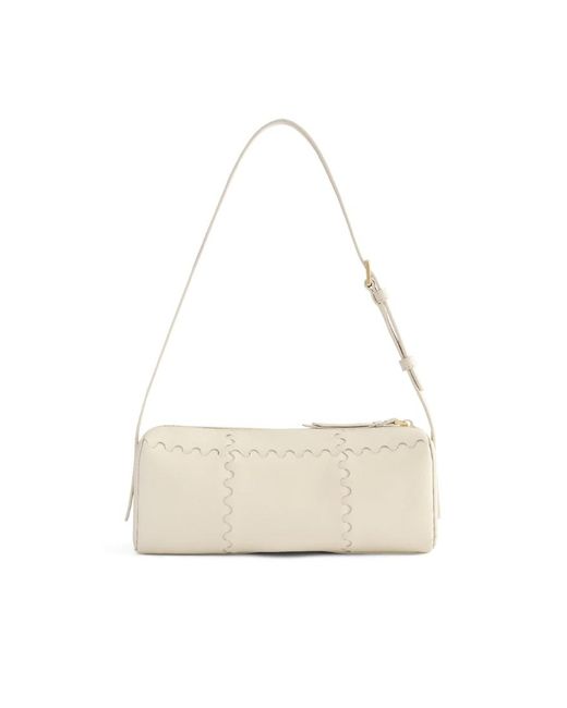 Orange Cube White Checkbox Shoulder Bag